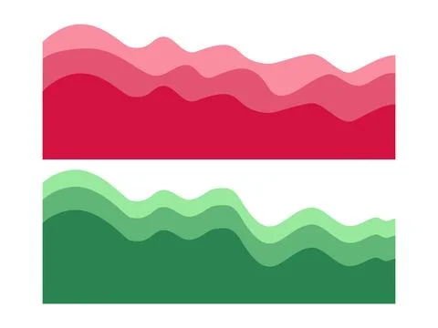 Abstract Wavy Shape Background with Pink and Green Gradient Stock Illustration
