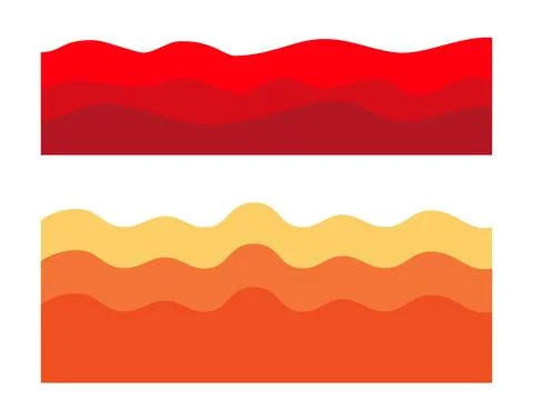 Abstract Wavy Shape Background with Red and Orange Gradient Stock Illustration