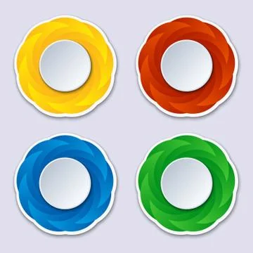 Abstract wavy shape sticker design Stock Illustration