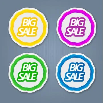 Abstract wavy shape sticker design Stock Illustration