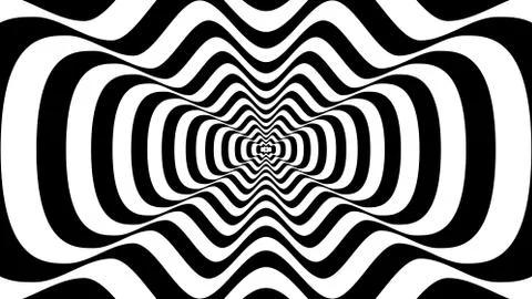 Abstract wavy shape with three crests -  optical illusion Stock Illustration