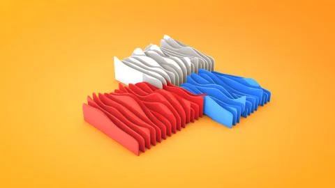 Abstract wavy shapes background, 3D rendering 스톡 일러스트