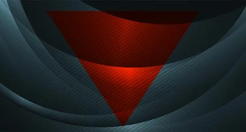 Abstract wavy shiny background with lines and red triangle Stock Illustration