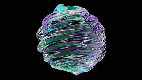 Abstract wavy smooth liquid shape, organic  ball, deformation process Video stock 223758499