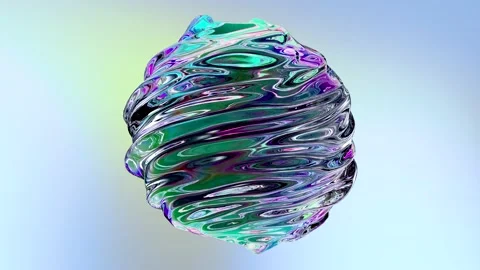 Abstract wavy smooth liquid shape, organic  ball, deformation process Stock Footage 223941711