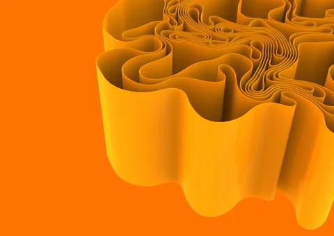 Abstract wavy splines background, 3d rendering illustration Stock-Illustration
