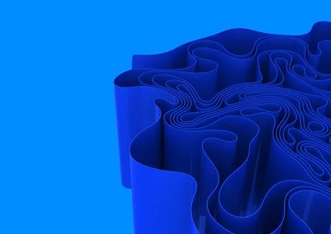 Abstract wavy splines background, 3d rendering illustration Stock Illustration