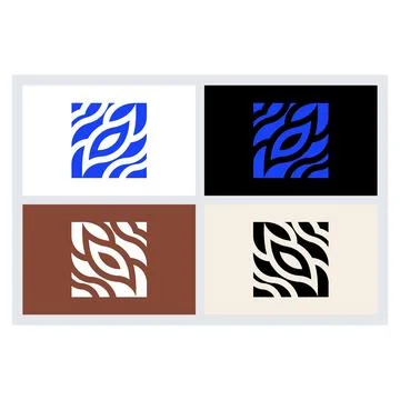 Abstract Wavy Square Logo Icon Set Stockillustratie