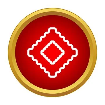Abstract wavy square red icon sign concept Illustrazione stock