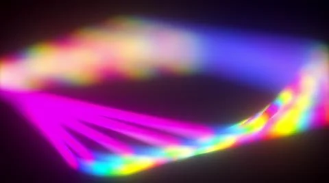 Abstract wavy squares from neon lines, computer generated. 3d rendering virtual Illustrazione stock