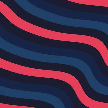 Abstract Wavy Stripe Background with Navy Blue, Teal, and Pink Diagonal Lines Stock Illustration