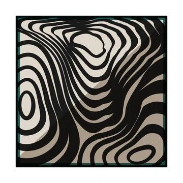 Abstract wavy stripes creating optical illusion pattern Illustrazione stock