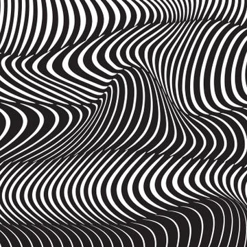 Abstract wavy stripes pattern. Beautiful geometric wave texture. Fashion blac Illustrazione stock