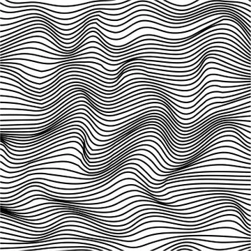 Abstract wavy stripes pattern. Beautiful geometric wave texture. Fashion blac Stock Illustration