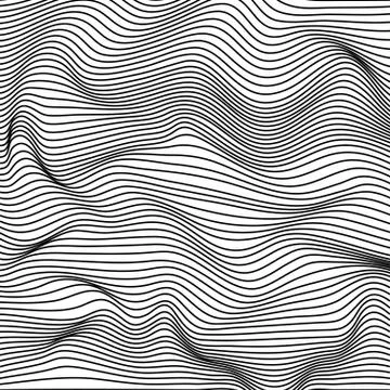 Abstract wavy stripes pattern. Beautiful geometric wave texture. Fashion black Stock Illustration