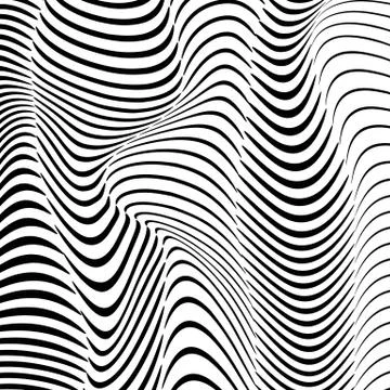 Abstract wavy stripes pattern. Beautiful geometric wave texture. Fashion black Stock Illustration