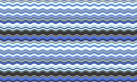 Abstract wavy stripes pattern in cool blues and blacks. Perfect for website.. Illustrazione stock