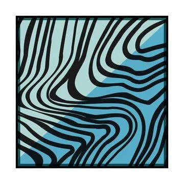 Abstract wavy stripes pattern creating visual illusion Stock Illustration