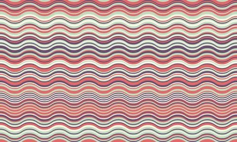 Abstract wavy stripes pattern in muted coral, grey, and purple tones.  Perfec Illustrazione stock