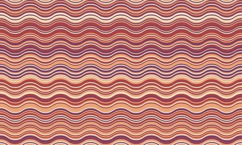 Abstract wavy stripes pattern in warm earth tones.  Perfect for textile desig 库存插图