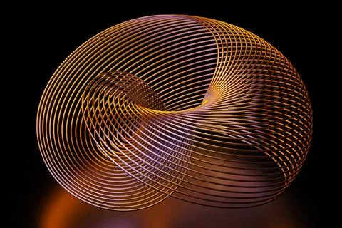 Abstract wavy surface wire shape formed wire Ilustração Stock