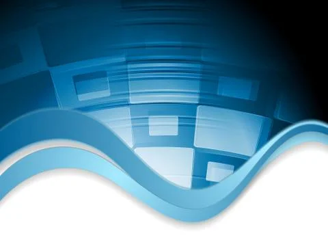 Abstract wavy tech background Illustrazione stock