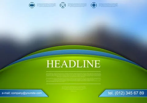 Abstract wavy tech brochure layout design Stock Illustration