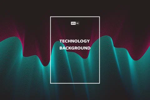 Abstract wavy technology color background template design. Illustrazione stock