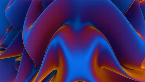 Abstract wavy texture with red and blue metallic gradients.. Stock-Illustration