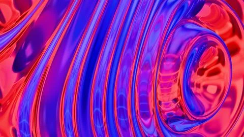 Abstract wavy texture with red and blue metallic gradients Stock-Illustration