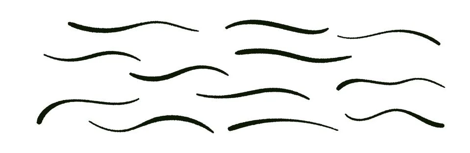 Abstract wavy thin line. Squiggle elements banner. Pattern with scribble, wiggle Stock Illustration
