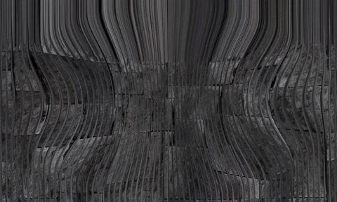Abstract Wavy Vertical Sliced Dark Stone Wall Texture Background Stock Photos