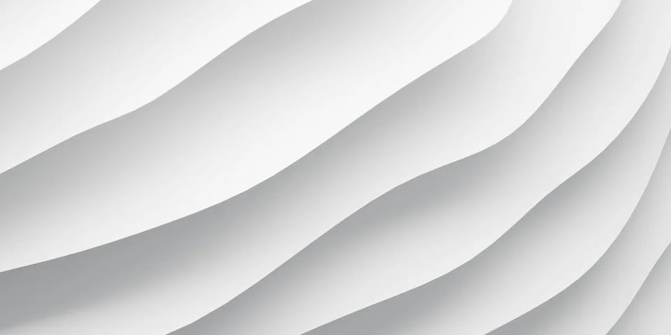 Abstract wavy white background 3d rendering Stock Illustration