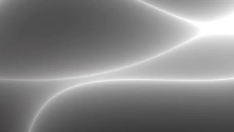 Abstract Wavy White Lines on Gray Background - Dynamic Flowing Light Waves. Stock Footage 339126002