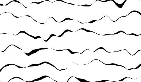 Abstract wavy wiggle lines pattern, black isolated on white background, cur.. 스톡 일러스트