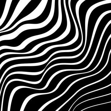 Abstract wavy zebra pattern with white lines Stock Illustration