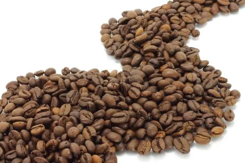Abstract way of coffee beans Stock Photos