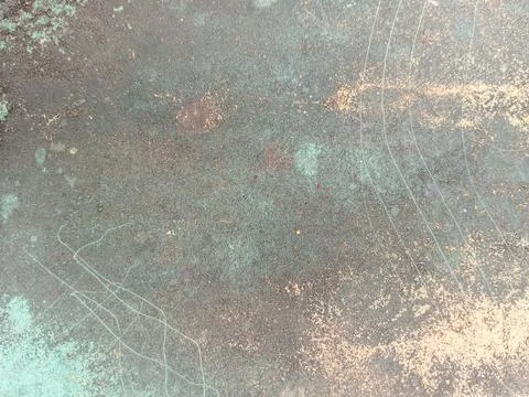 Abstract weathered copper metal texture background with green Stock Photos