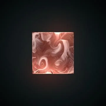 Abstract weave pink lines in the form of cube on dark background. 3D render Illustrazione stock