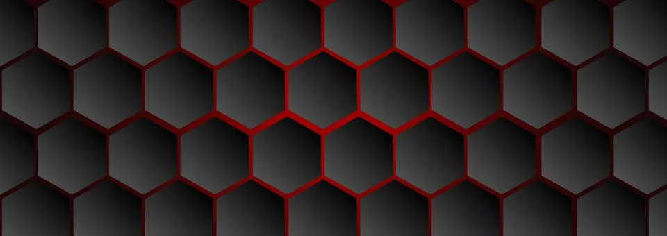Abstract web background, many hexagons on a dark gray background - Vector Stock Illustration