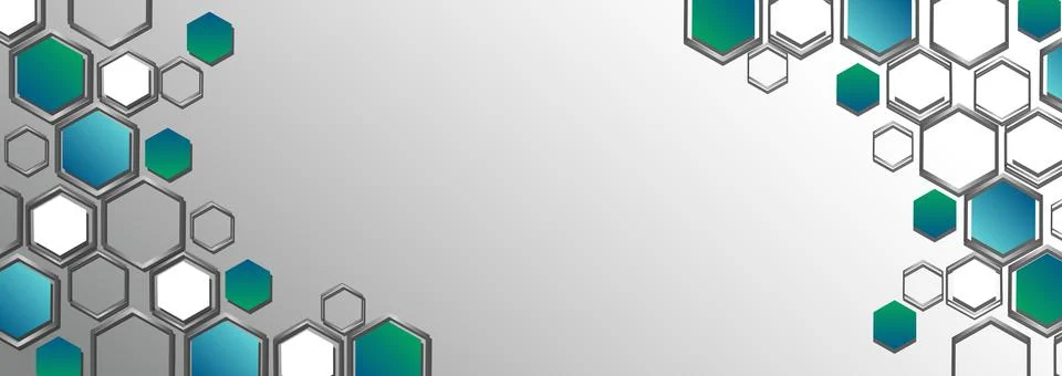 Abstract web background, set of hexagons on a light gray background - Vector Stock Illustration