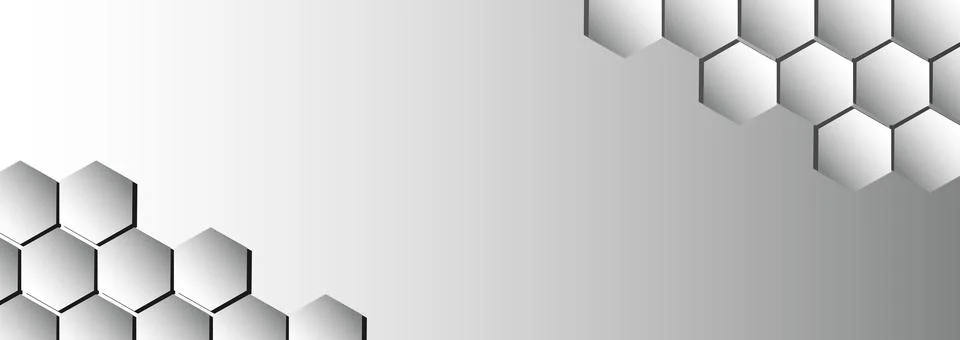 Abstract web background, set of hexagons on a light gray background - Vector Stock Illustration