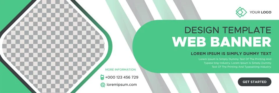 Abstract web banner template design. business website header background cover Illustrazione stock
