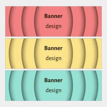 Abstract web banners set with curve elements and shadows. Stock Illustration