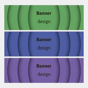 Abstract web banners set with curve elements and shadows. Stock Illustration