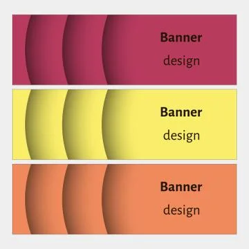 Abstract web banners set with curve elements and shadows. Stock Illustration