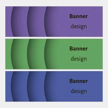 Abstract web banners set with curve elements and shadows. Stock Illustration