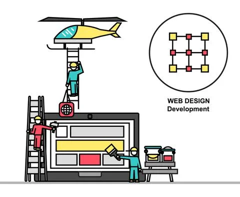 Abstract web design development Stock Illustration
