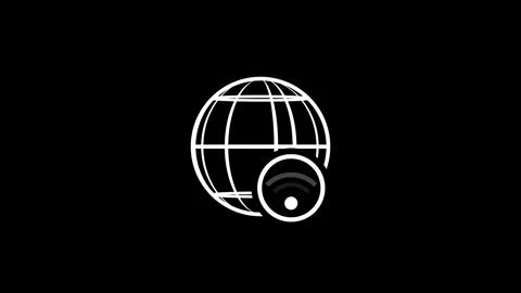 Abstract web globe with wi-fi sign icon , seamless looped wi-fi animated Stock Footage 263803397