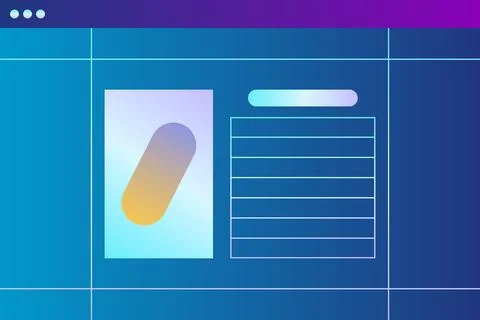 Abstract web page or desktop application window. Web development illustration Illustrazione stock